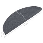 vidaXL Tapis d'escalier autocollants 15 Pièces 65x22 5x3 5 cm Gris