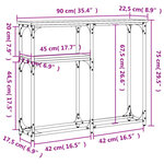 vidaXL Table console sonoma gris 90x22 5x75 cm bois d'ingénierie