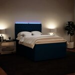 vidaXL Sommier à lattes de lit et matelas bleu 140x190 cm velours