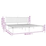 vidaXL Cadre de lit métal avec tête de lit blanc 200x200 cm