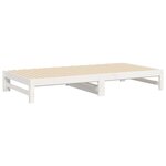 vidaXL Lit coulissant Blanc 2x(80x200) cm Bois de pin massif