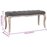 vidaXL Banc Lin Bois solide 110x38x48 cm Gris foncé