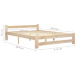 vidaXL Cadre de lit Bois de pin massif 140x200 cm