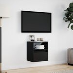 vidaXL Meuble TV mural avec lumières LED noir 41x31x45 cm