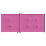 vidaXL Coussins de chaise de jardin à dossier haut lot de 2 rose tissu