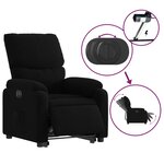 vidaXL Fauteuil inclinable électrique noir tissu