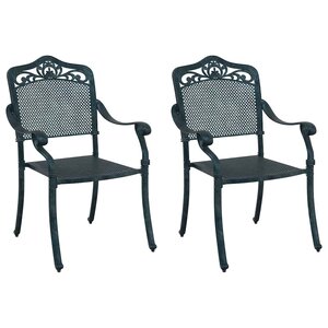 vidaXL Chaise de jardin 2 Pièces Vert 64 x 62 x 93cm Aluminium