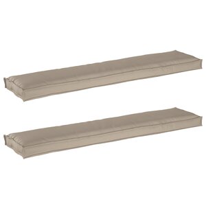 vidaXL Coussins de palette pour banc 2 Pièces Taupe 180x40x8 cm Tissu Oxford