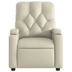 vidaXL Fauteuil inclinable Crème Similicuir