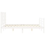 vidaXL Cadre de lit avec tête de lit blanc 140x190 cm bois massif
