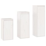 vidaXL Meubles TV 3 Pièces Blanc Bois massif de pin