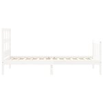 vidaXL Cadre de lit avec tête de lit blanc 90x200 cm bois massif