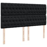 vidaXL Sommier à lattes de lit avec matelas Noir 180x200 cm Tissu