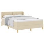 Lit Box Spring avec Matelas Crème 160x200 cm en Tissu