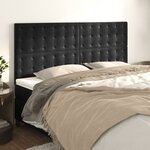 vidaXL Têtes de lit 4 Pièces Noir 100x5x78/88 cm Velours