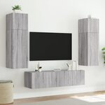 vidaXL Meubles TV muraux et lumières LED 2Pièces sonoma gris 80x35x31 cm