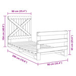 vidaXL Cadre de lit sans matelas avec tête de lit 90x200 cm