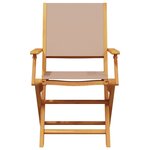 vidaXL Ensemble à manger de jardin 5 Pièces taupe tissu et bois massif