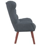 vidaXL Fauteuil relaxant en velours gris foncé