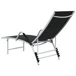 vidaXL Chaise longue Textilène et aluminium Noir