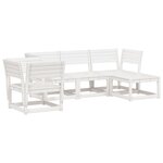 vidaXL Salon de jardin 5 Pièces blanc bois massif de pin