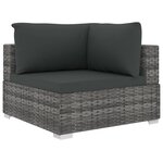 vidaXL Salon de jardin 11 Pièces avec coussins résine tressée gris