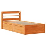 vidaXL Cadre de lit et tête de lit cire marron 100x200 cm bois de pin