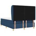 Lit Box Spring vidaXL avec Matelas Bleu 160x200 cm en Tissu