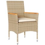 vidaXL Chaises de jardin avec coussins lot de 2 beige résine tressée