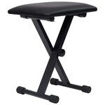 vidaXL Kit de support de clavier à empattement double et tabouret Noir
