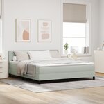 Lit à ressorts vidaXL avec matelas Gris clair Super King en velours
