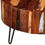 vidaXL Table basse ronde Bois massif de récupération