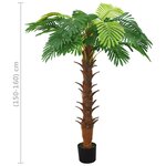 vidaXL Palmier Cycas artificiel avec pot 160 cm Vert