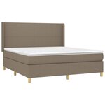 vidaXL Sommier à lattes de lit matelas et LED Taupe 160x200 cm Tissu