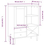vidaXL Buffet SENJA aspect rotin blanc 90x40x112cm bois massif de pin