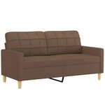 vidaXL Ensemble de canapés 3 Pièces avec coussins marron tissu