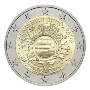 2 euros commémorative Grèce 2012 - 10 ans de l'euro.