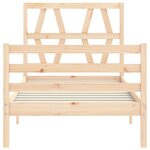 vidaXL Cadre de lit avec tête de lit 90x200 cm bois massif