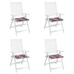 vidaXL Coussins de chaise de jardin lot de 4 carreaux rouges 50x50x3cm