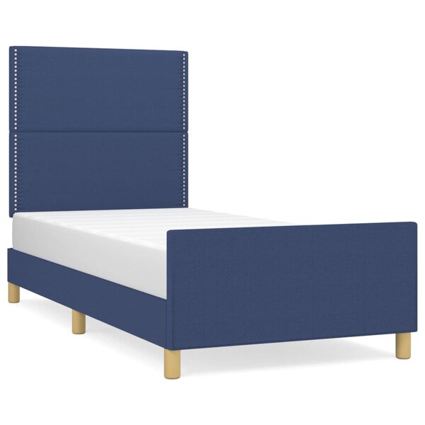 vidaXL Cadre de lit avec tête de lit Bleu 80x200 cm Tissu