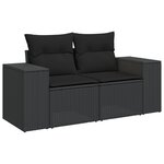 Ensemble de sofa de jardin de 13 pièces avec coussins Noir Poly Rotin Acacia