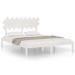 vidaXL Cadre de lit Blanc 160x200 cm Bois massif