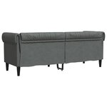 vidaXL Canapé Chesterfield 3 places gris foncé tissu