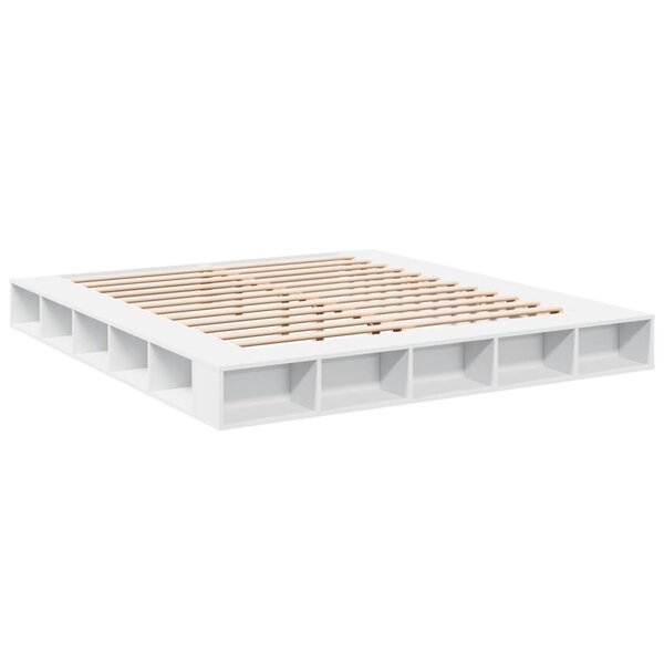 vidaXL Cadre de lit blanc 200x200 cm bois d'ingénierie