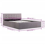 vidaXL Cadre de lit à stockage hydraulique Taupe Tissu 120x200 cm
