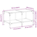 vidaXL Table basse avec dessus en verre transparent 78 5x40x40cm acier
