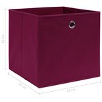 vidaXL Boîtes de rangement 10 Pièces Rouge foncé 32x32x32 cm Tissu