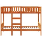 vidaXL Lit superposé cire marron 80x200 cm bois de pin massif