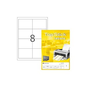 Top stick etiquette universelle, 96,5 x 67,7 mm, blanc
