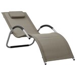 vidaXL Chaises longues Textilène 2 Pièces Taupe et gris